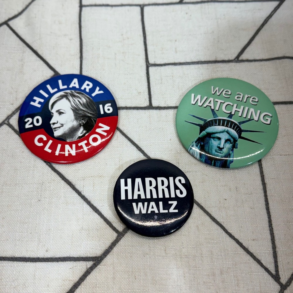 Unbranded Political Buttons OS Multicolor Hillary Clinton Harris Walz Set of 3